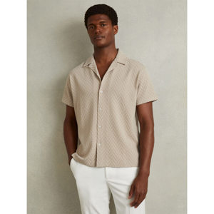 REISS JONO Zig Zag Cuban Collar Shirt